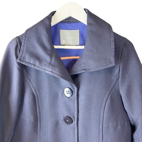 Anthropologie Navy Blue Wellesley Pleated Peacoat Size M - Picture 7 of 10